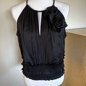 COPY - Anthropologie black top with flower